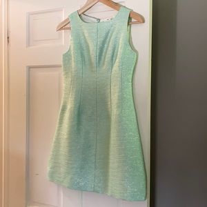 Green dress with shimmer stitching